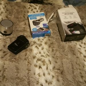 2 Bluetooth transmitters,digcam,misc chargers/cord
